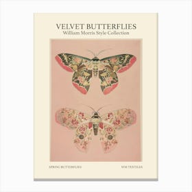 Velvet Butterflies Collection Spring Butterflies William Morris Style 9 Canvas Print