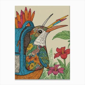 Hummingbird With Backpack 8 Canvas Print