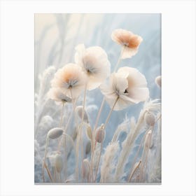 Frosty Botanical Poppy 3 Canvas Print