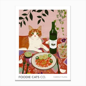 Foodie Cats Co Cat And Mexican Food 1 Canvas Print