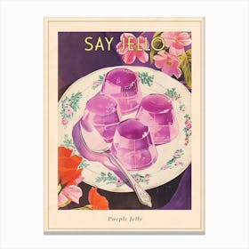 Purple Jelly Vintage Cookbook Illustration 1 Poster Canvas Print