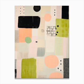 Abstract Painting. Green, Peach and Black Canvas Print