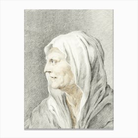 Old Woman With Headscarf, Jean Bernard Canvas Print