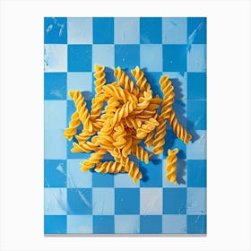 Pasta Blue Checkerboard 1 Canvas Print