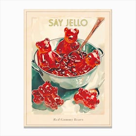 Red Gummy Bears Vintage Advertisement Illustration 1 Poster Canvas Print