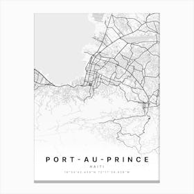 Port Au Prince Haiti White Map Leinwandbild