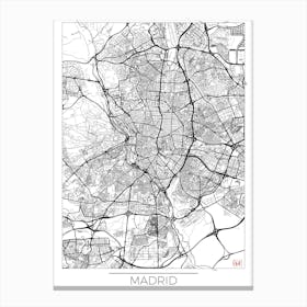 Madrid Map Minimal Canvas Print