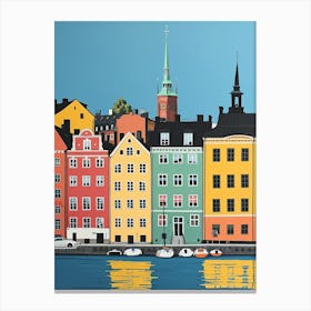 Colorful Buildings In Stockholm, Sweden Canvas Print