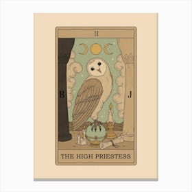The High Priestess   Owls Tarot Canvas Print