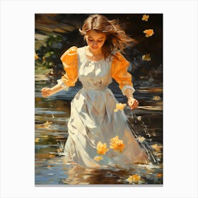 Girl In A Dress Canvas Print