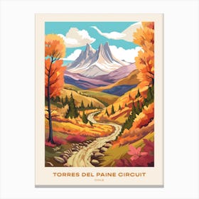 Torres Del Paine Circuit Chile 1 Hike Poster Canvas Print