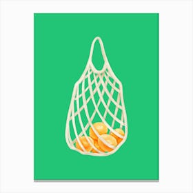 Shopping Bag With Oranges Canvas Print