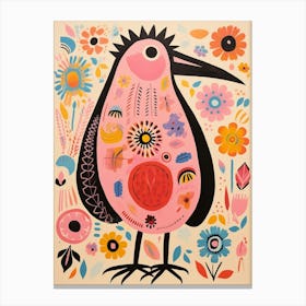 Pink Scandi Kiwi 2 Canvas Print