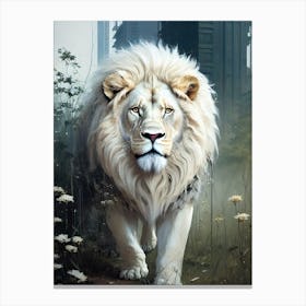 Lion In The City 5 Canvas Print