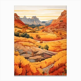 Autumn National Park Painting Zion National Park Utah Usa 1 Canvas Print