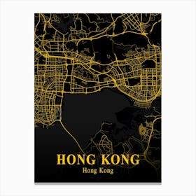 Hong Kong Gold City Map 1 Canvas Print