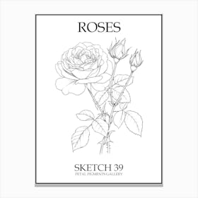 Roses Sketch 39 Poster Canvas Print