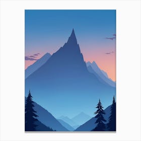 Misty Mountains Vertical Composition In Blue Tone 157 Canvas Print