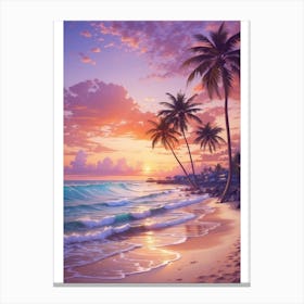 Sunset At The Beach Canvas Print