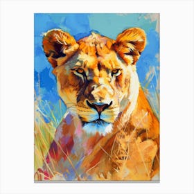 Masai Lion Lioness On The Prowl Fauvist Painting 1 Canvas Print