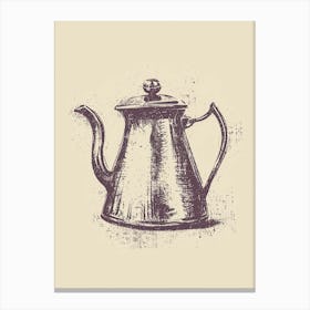 Miniamlist Line Drawing Of A Tea Pot Canvas Print