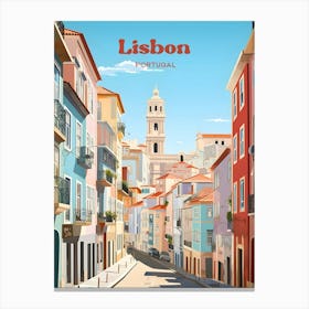 Lisbon Portugal Streetview Modern Travel Art Canvas Print