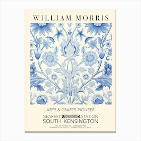 William Morris Print Exhibition Poster Blue Strawberry Thief Canvas Print