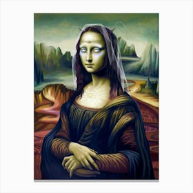 Starlight Alien Mona Lisa Canvas Print