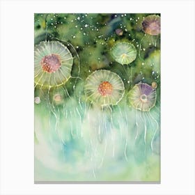 Moon Jellyfish Storybook Watercolour Canvas Print