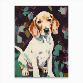 A Basset Hound Dog Painting, Impressionist 3 Canvas Print