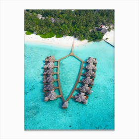 Aerial View Of A Resort In The Maldives Canvas Print
