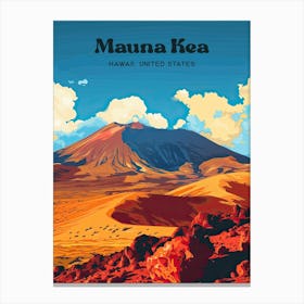 Mauna Kea Hawaii Volcano Digital Travel Art Canvas Print