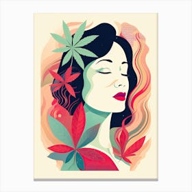 Woman With Marijuana, Cannabis art Canvas Print