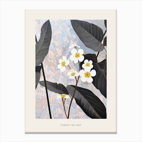 Flower Illustration Forget Me Not Flower 5 Poster Canvas Print