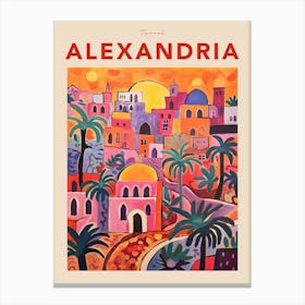 Alexandria Egypt Fauvist Travel Poster Canvas Print