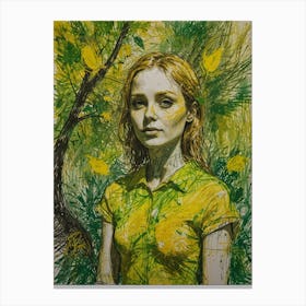 Girl In Yellow Shirt Canvas Print