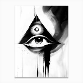 Balance, Symbol, Third Eye Black & White Canvas Print
