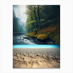 Dry Landscape With A River 2 Canvas Print