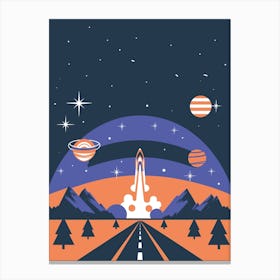 Space Shuttle Launch Vector Illustration Canvas Print