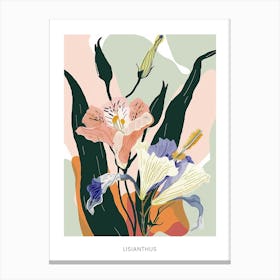 Colourful Flower Illustration Poster Lisianthus 4 Canvas Print