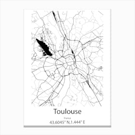 Toulouse,France Minimalist Map Canvas Print