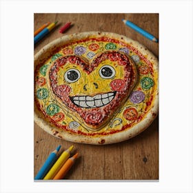 Heart Pizza 7 Canvas Print