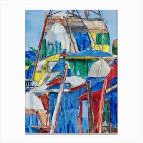Port Of Kingston Jamaica Abstract Block 2 harbour Canvas Print