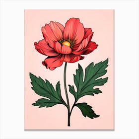 Red Poppy Flower 3 Canvas Print