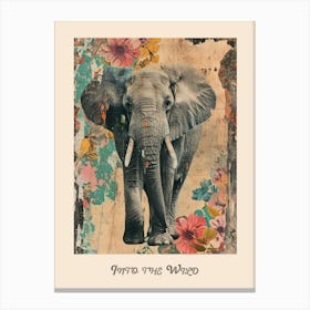 Elephant Vintage Into The Wild Poster 2 Canvas Print