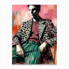 Man In Leopard Suit Canvas Print