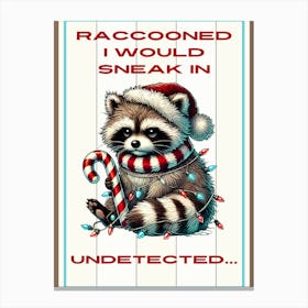 Christmas Lights Raccoon Canvas Print