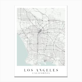 Los Angeles California Street Map Minimal Color Canvas Print