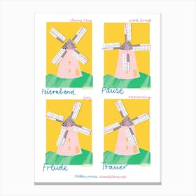 Windmill Sprache Print Canvas Print