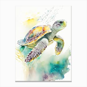 Migration Sea Turtle, Sea Turtle Storybook Watercolours 1 Canvas Print